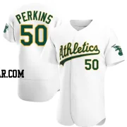 Jack Perkins Men's Oakland Athletics White Authentic Home Jersey
