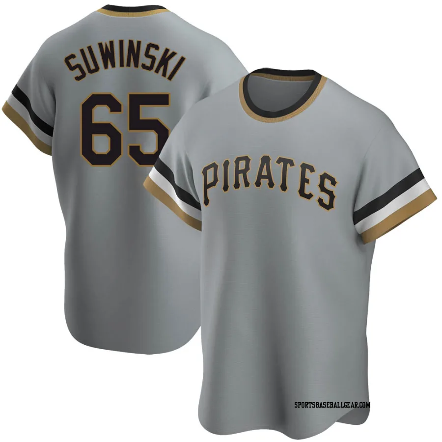 Jack Suwinski Youth Pittsburgh Pirates Gray Replica Road Cooperstown Collection Jersey