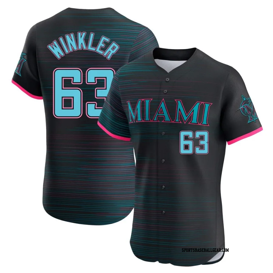 Jack Winkler Men's Miami Marlins Black Elite 2025 City Connect Jersey