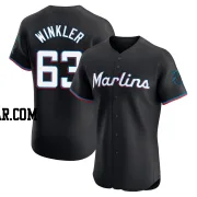 Jack Winkler Men's Miami Marlins Black Elite Alternate Vapor Premier Jersey