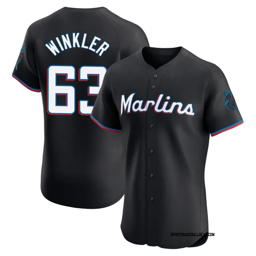 Jack Winkler Men's Miami Marlins Black Elite Alternate Vapor Premier Jersey