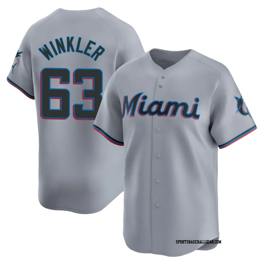 Jack Winkler Men's Miami Marlins Gray Limited Road Jersey