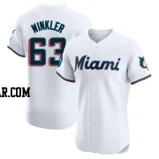 Jack Winkler Men's Miami Marlins White Elite Home Patch Jersey