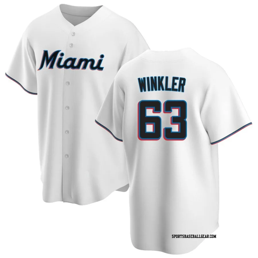 Jack Winkler Men's Miami Marlins White Replica Home Jersey