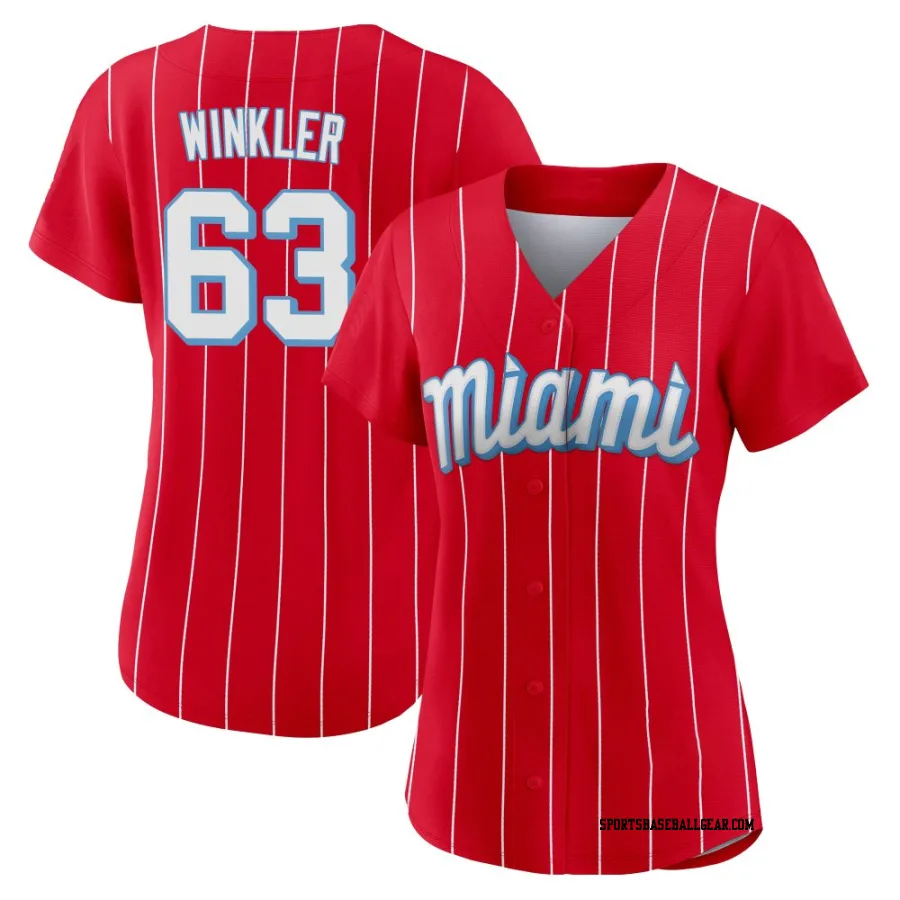 Jack Winkler Women's Miami Marlins Red Replica 2021 City Connect Jersey