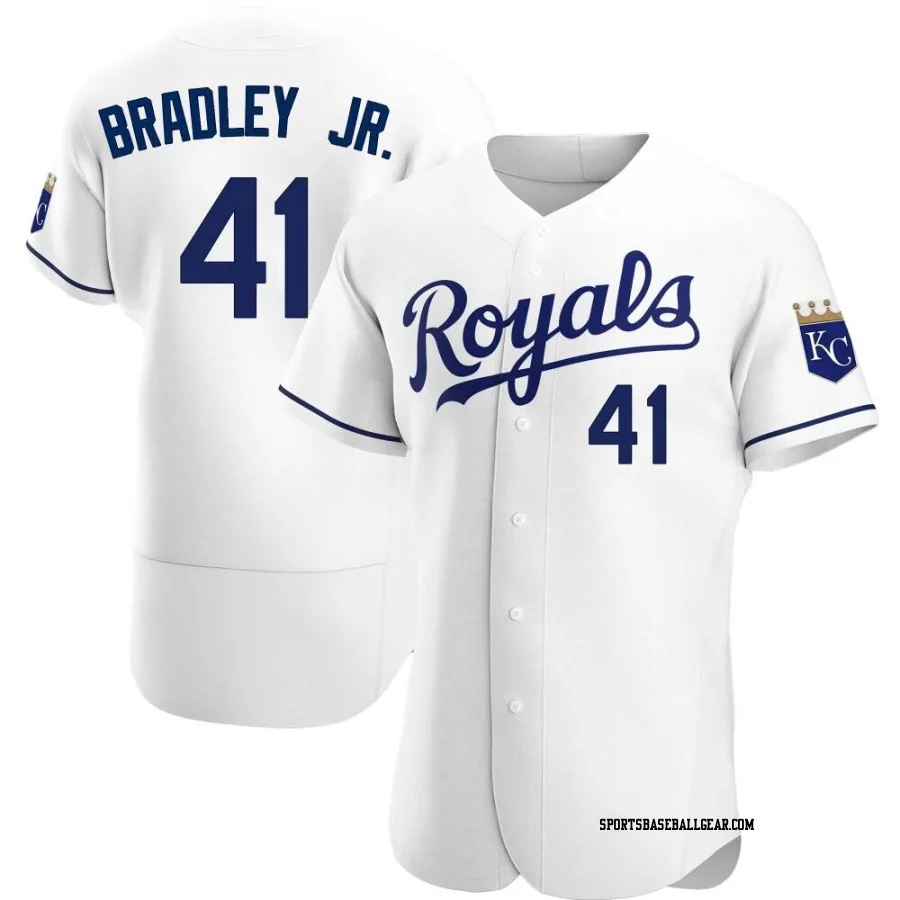 Jackie Bradley Jr. Men's Kansas City Royals White Authentic Home Jersey