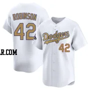 Jackie Robinson Men's Los Angeles Dodgers Gold Limited White 2025 Collection Jersey