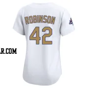 Jackie Robinson Women's Los Angeles Dodgers Gold Limited White 2025 Collection Jersey