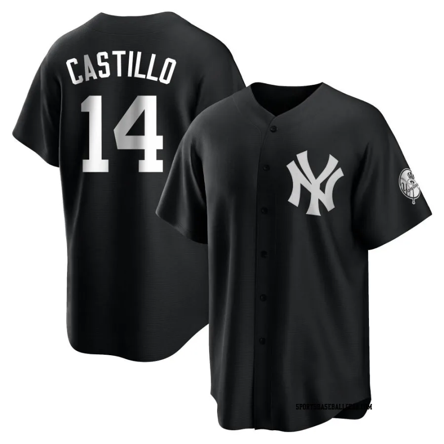 Jackson Castillo Youth New York Yankees Black/White Replica Jersey