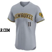 Jackson Chourio Men's Milwaukee Brewers Gray Elite Road Jersey