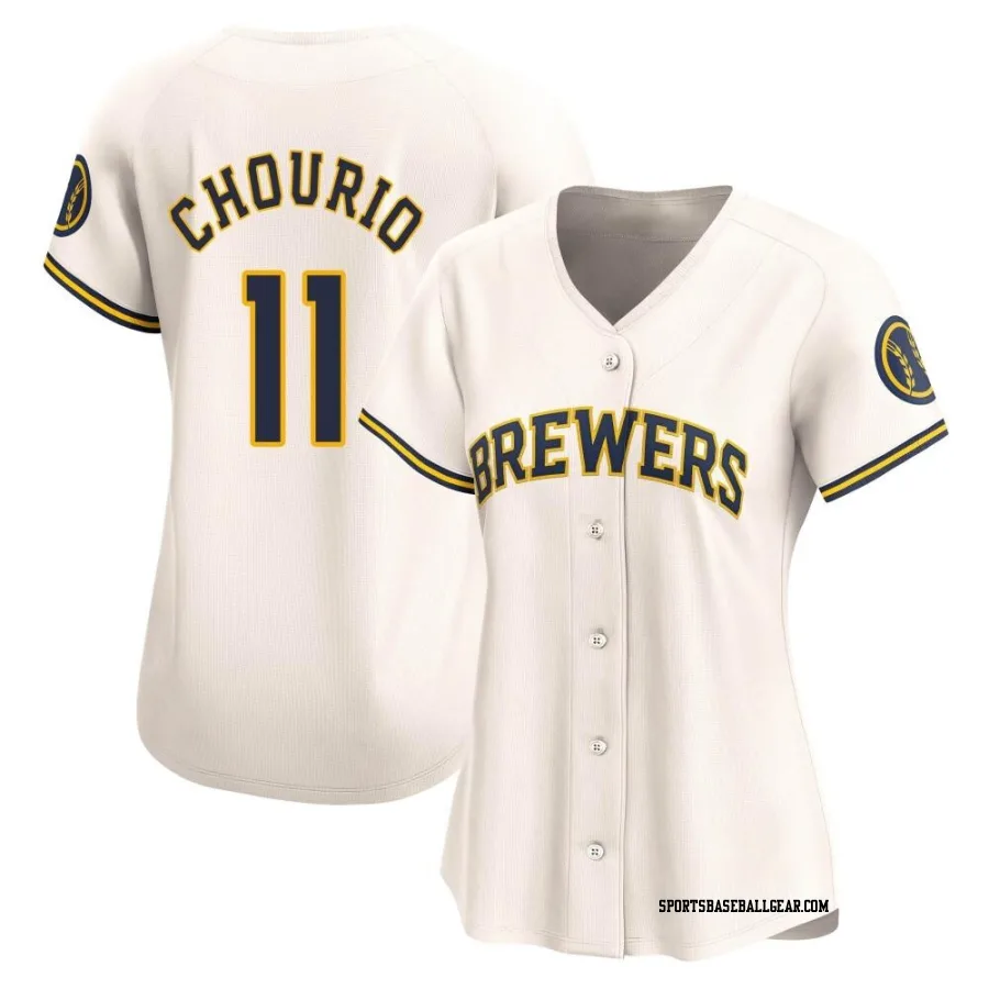 Jackson Chourio Women's Milwaukee Brewers Cream Limited Home Jersey