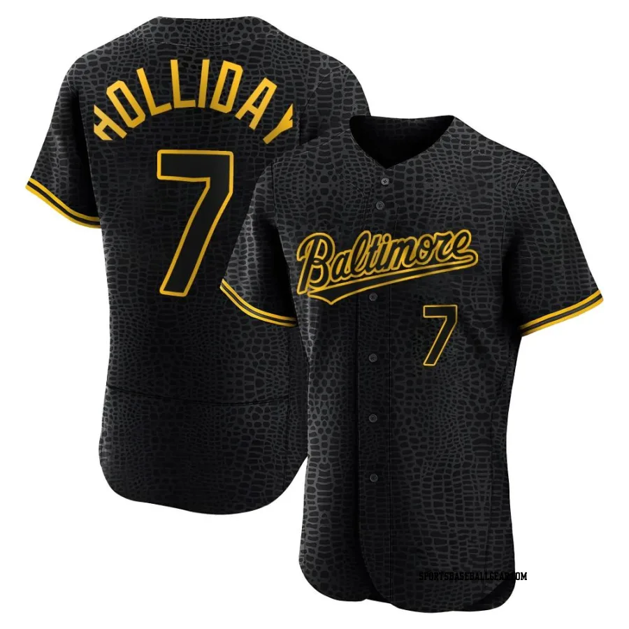 Jackson Holliday Men's Baltimore Orioles Black Authentic Snake Skin City Jersey