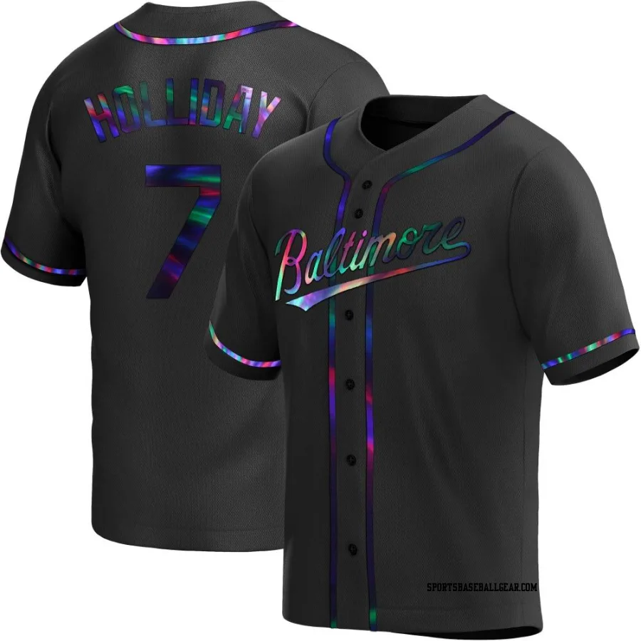 Jackson Holliday Men's Baltimore Orioles Black Holographic Replica Alternate Jersey