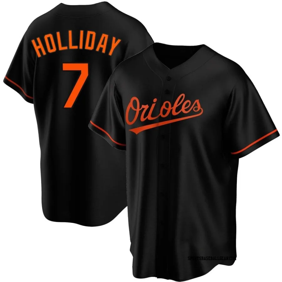 Jackson Holliday Men's Baltimore Orioles Black Replica Alternate Jersey