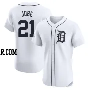 Jackson Jobe Men's Detroit Tigers White Elite Home Patch Jersey