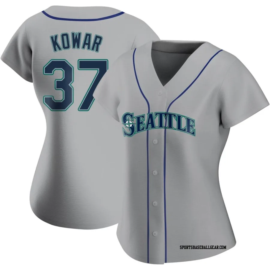 Jackson Kowar Women's Seattle Mariners Gray Replica Road Jersey