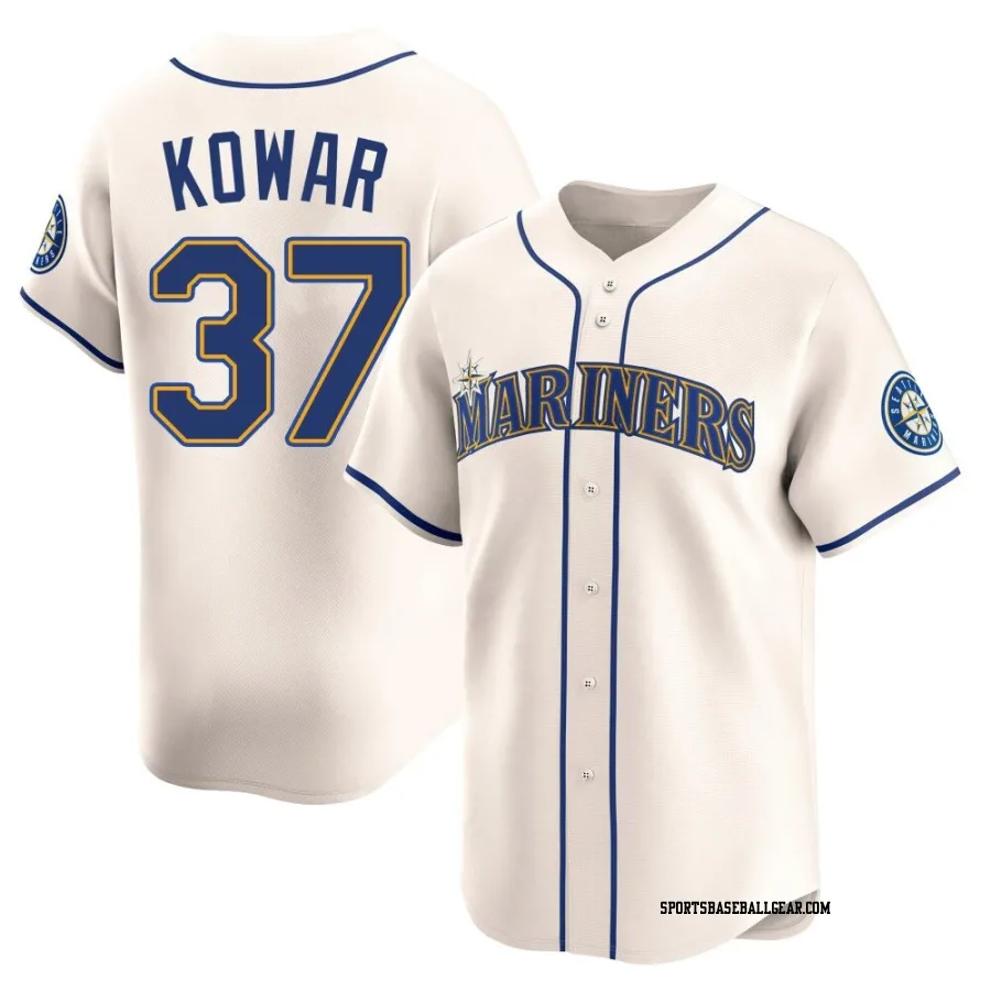 Jackson Kowar Youth Seattle Mariners Cream Limited Alternate Jersey