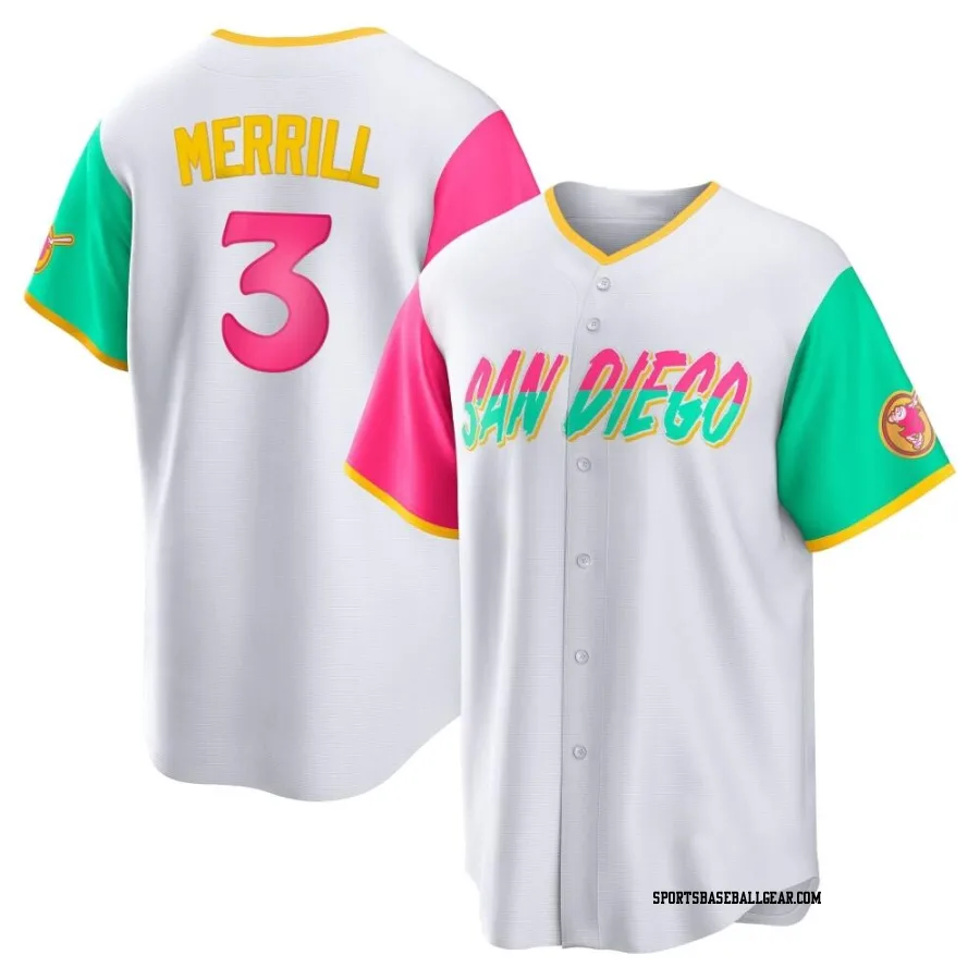 Jackson Merrill Men's San Diego Padres White Replica 2022 City Connect Jersey
