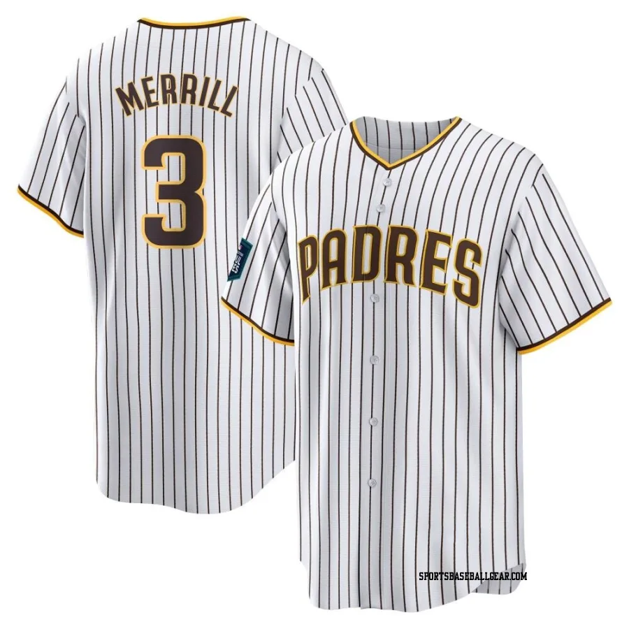 Jackson Merrill Men's San Diego Padres White Replica 2024 World Tour Seoul Series Home Jersey