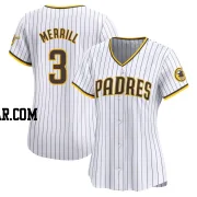 Jackson Merrill Women's San Diego Padres White Limited Home Jersey