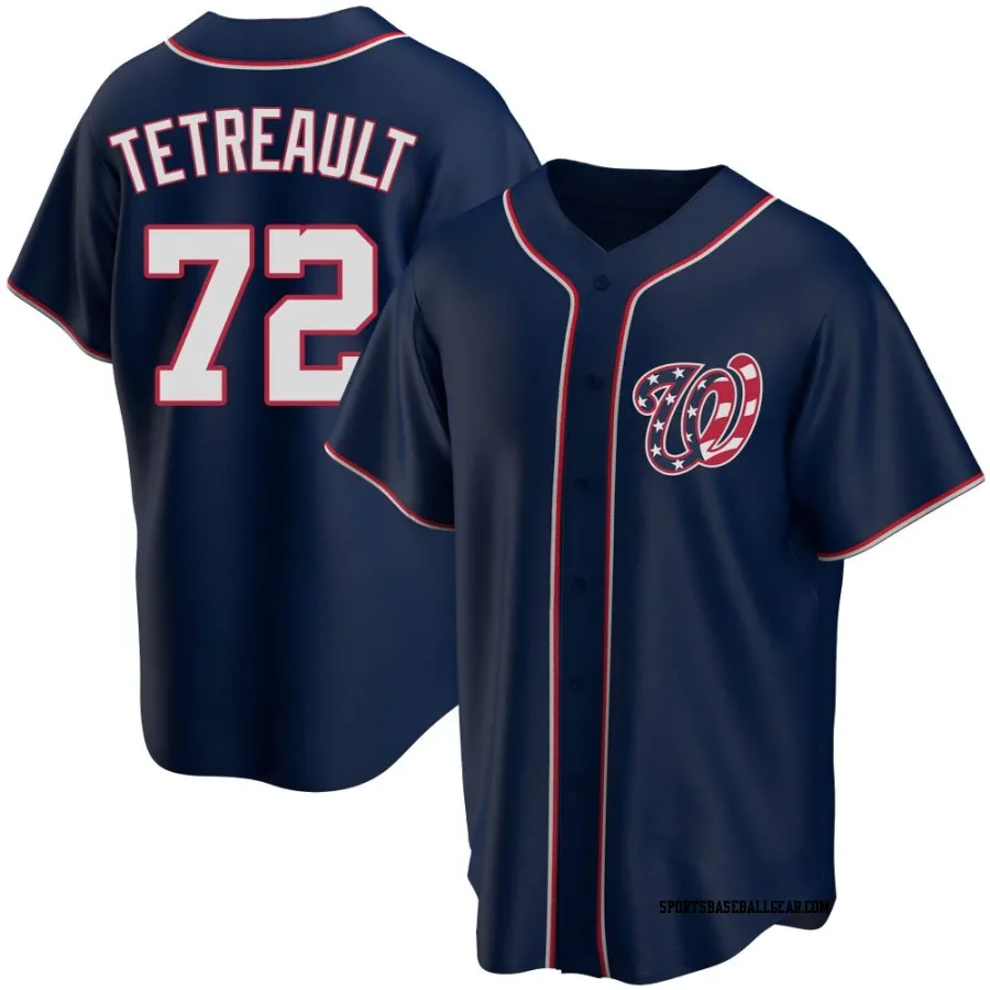 Jackson Tetreault Youth Washington Nationals Navy Replica Alternate Team Jersey