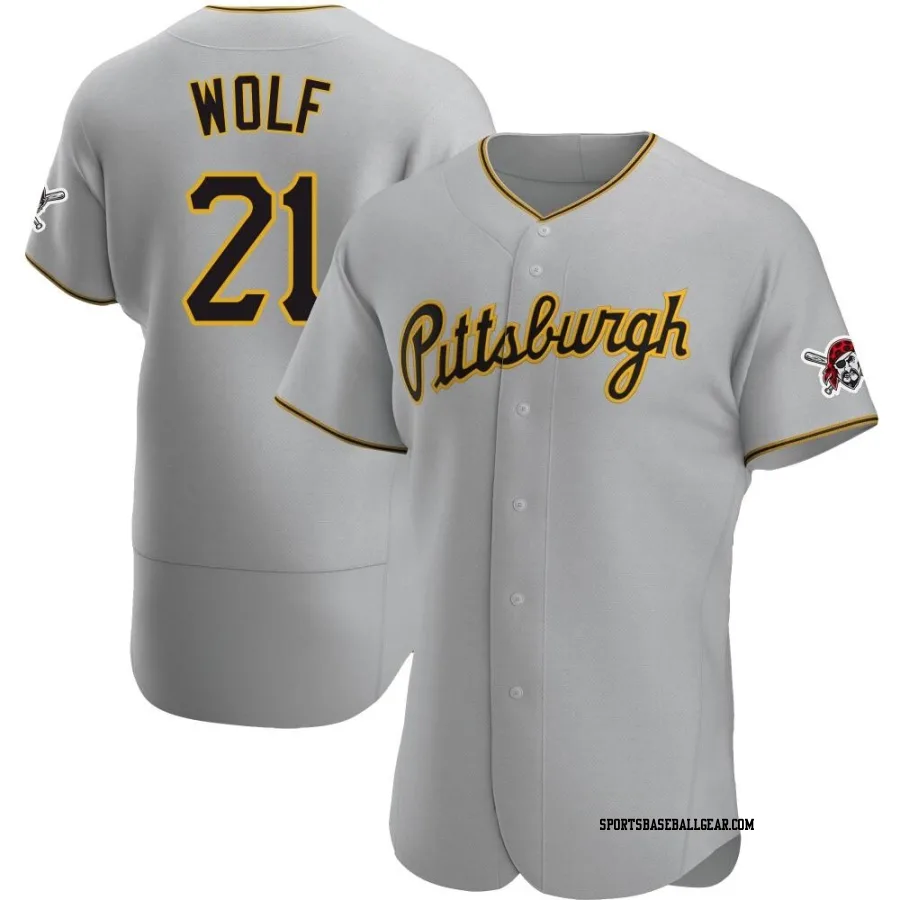 Jackson Wolf Men's Pittsburgh Pirates Gray Authentic Road Jersey