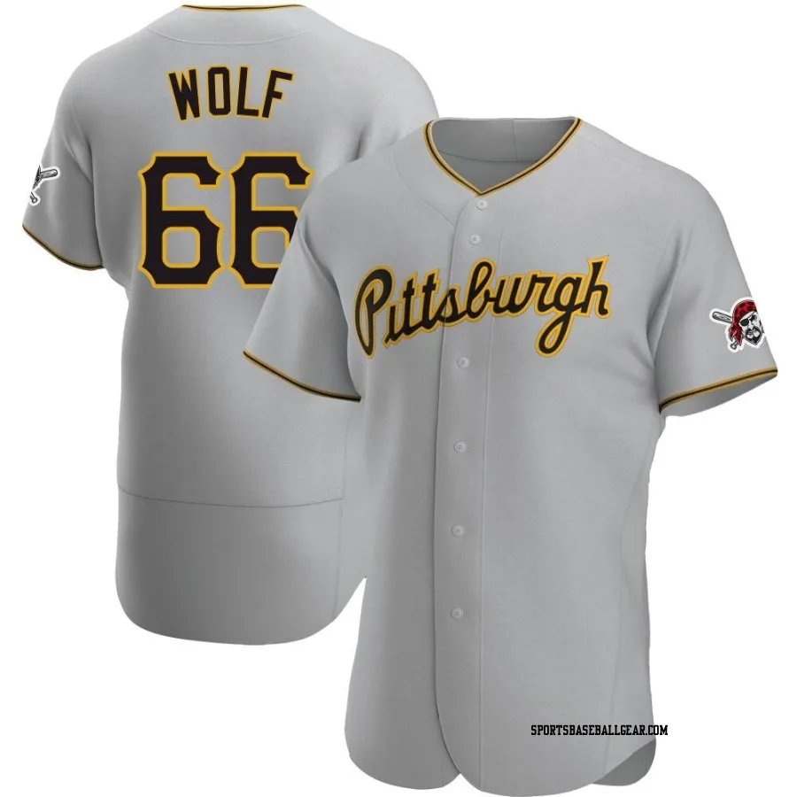 Jackson Wolf Men's Pittsburgh Pirates Gray Authentic Road Jersey