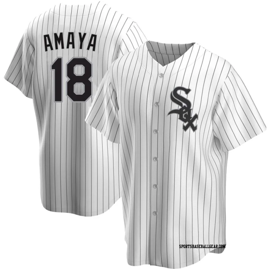 Jacob Amaya Men's Chicago White Sox White Replica Home Jersey