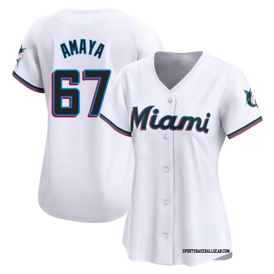 Jacob Amaya Women's Miami Marlins White Limited Home Jersey