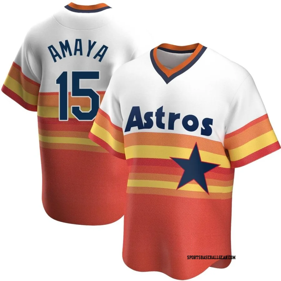 Jacob Amaya Youth Houston Astros White Replica Home Cooperstown Collection Jersey