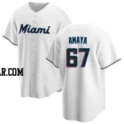 Jacob Amaya Youth Miami Marlins White Replica Home Jersey