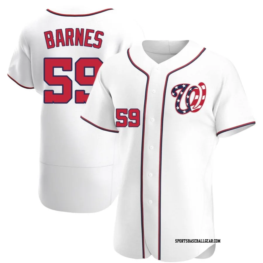 Jacob Barnes Men's Washington Nationals White Authentic Alternate Jersey