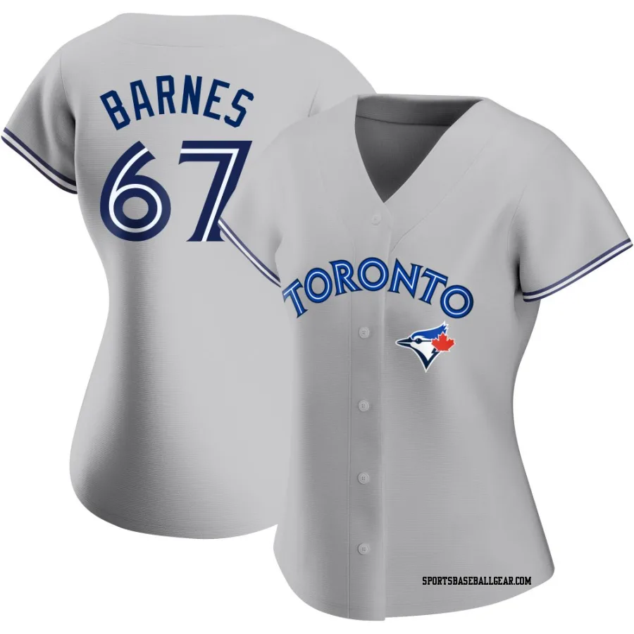 Jacob Barnes Women's Toronto Blue Jays Gray Authentic Road Jersey