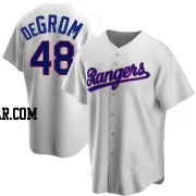 Jacob deGrom Men's Texas Rangers White Replica Home Cooperstown Collection Jersey