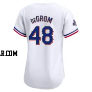 Jacob deGrom Women's Texas Rangers Gold Limited White 2024 Collection Jersey