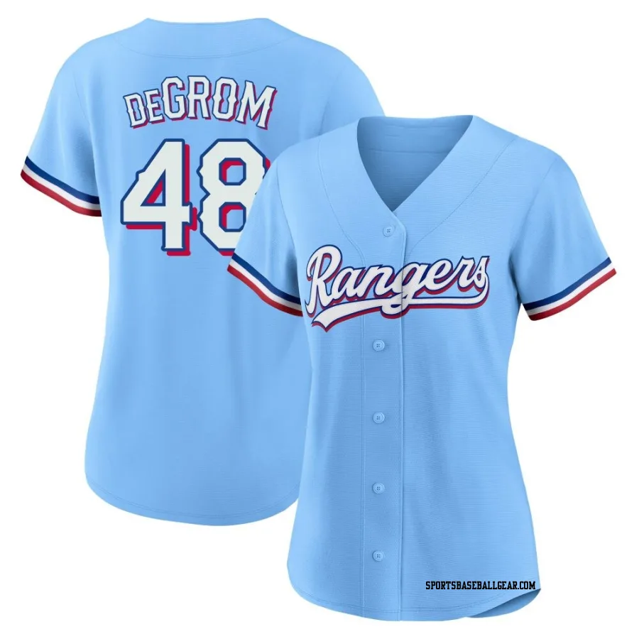 Jacob deGrom Women's Texas Rangers Light Blue Replica Alternate Jersey