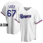 Jacob Latz Youth Texas Rangers White Replica Home Jersey