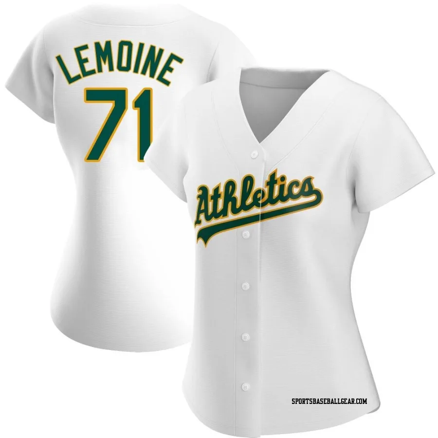 Jacob Lemoine Women's Oakland Athletics White Authentic Home Jersey
