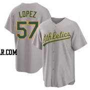 Jacob Lopez Men's Oakland Athletics Gray Replica Away 2.0 Jersey