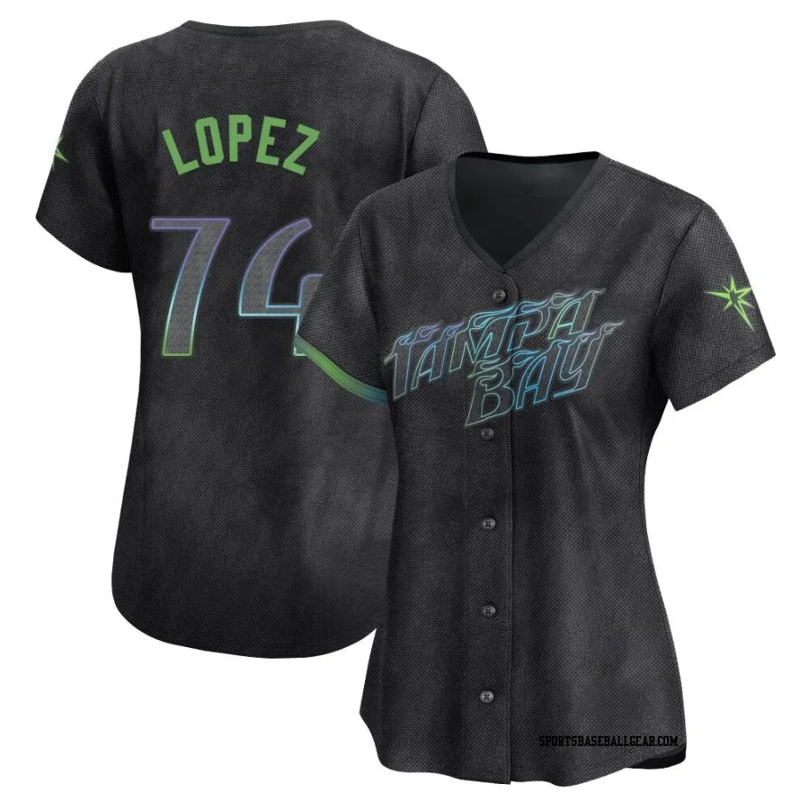 Jacob Lopez Women's Tampa Bay Rays Charcoal Limited 2024 City Connect Jersey