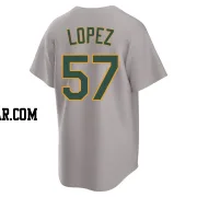 Jacob Lopez Youth Oakland Athletics Gray Replica Away 2.0 Jersey