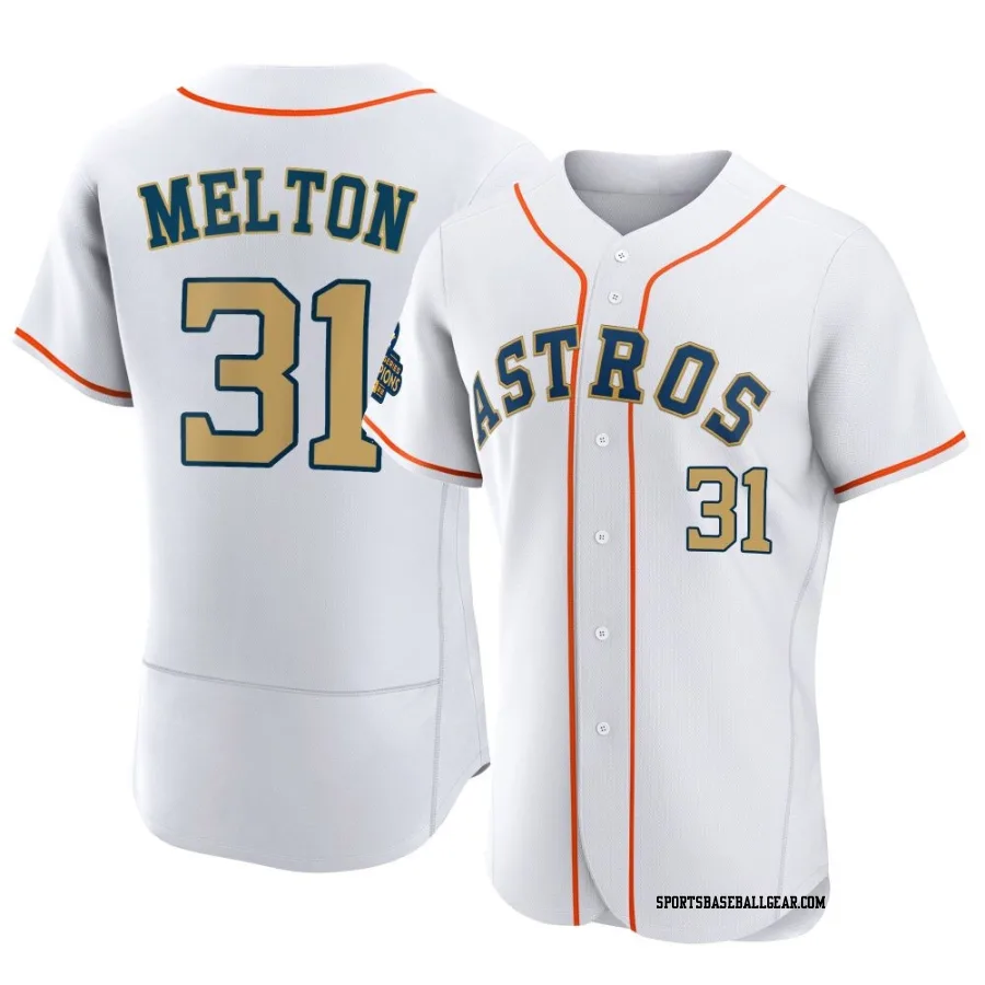 Jacob Melton Men's Houston Astros Gold Authentic White 2023 Collection Jersey