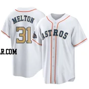 Jacob Melton Men's Houston Astros Gold Replica White 2023 Collection Jersey
