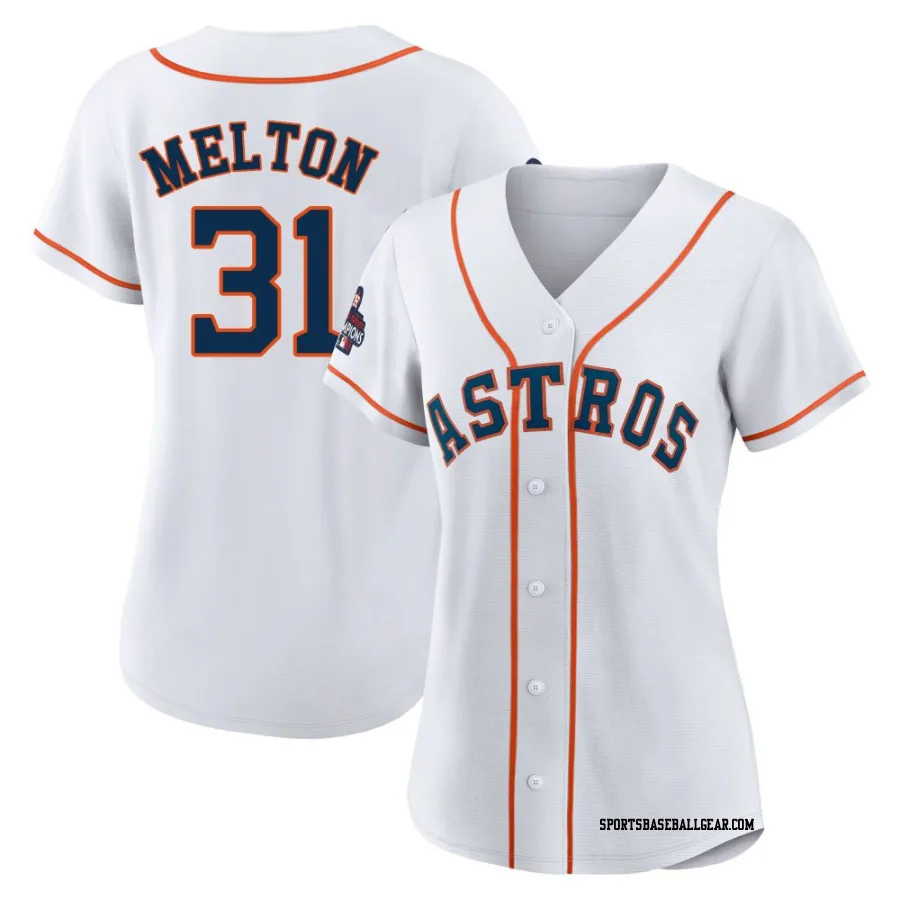 Jacob Melton Women's Houston Astros White Authentic 2022 World Series Champions Home Jersey