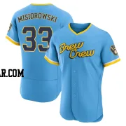 Jacob Misiorowski Men's Milwaukee Brewers Blue Authentic Powder 2022 City Connect Jersey