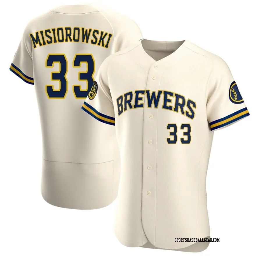 Jacob Misiorowski Men's Milwaukee Brewers Cream Authentic Home Jersey