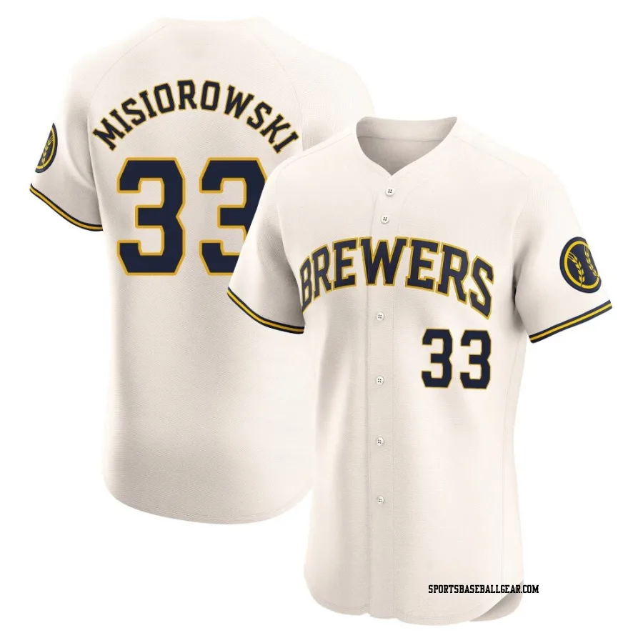Jacob Misiorowski Men's Milwaukee Brewers Cream Elite Home Jersey