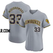 Jacob Misiorowski Men's Milwaukee Brewers Gray Elite Road Jersey