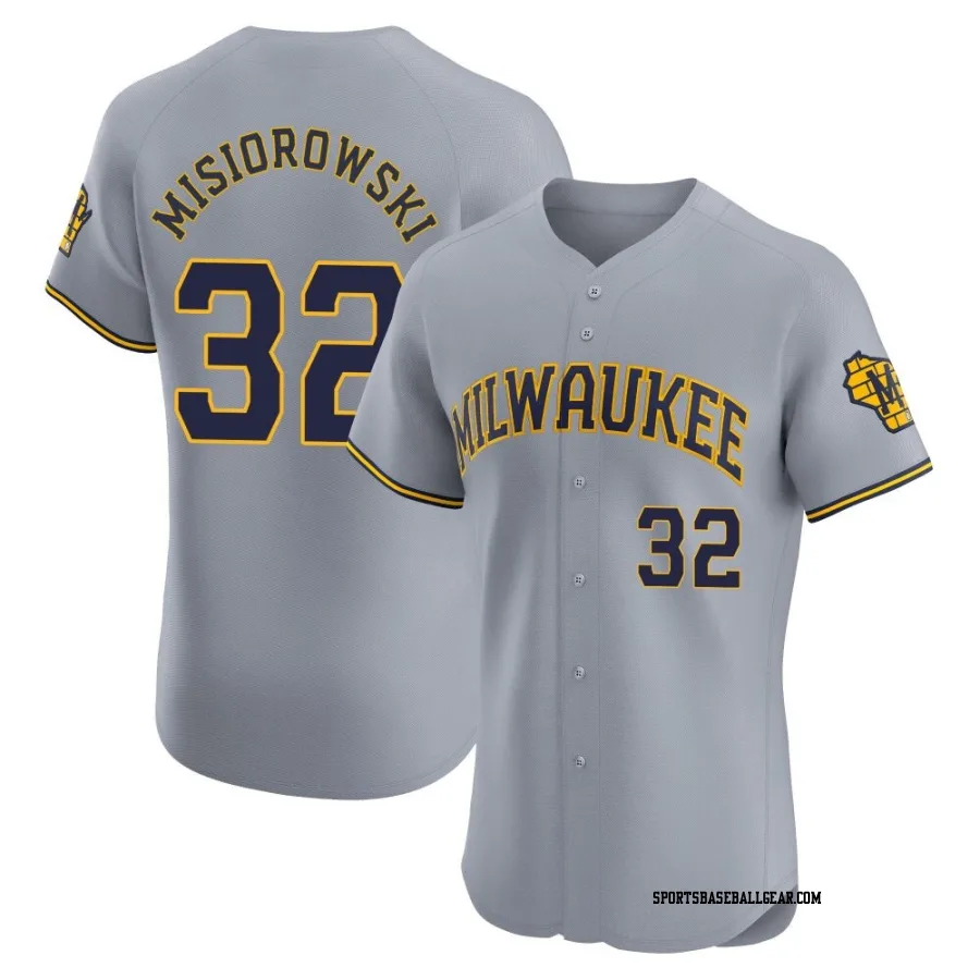 Jacob Misiorowski Men's Milwaukee Brewers Gray Elite Road Jersey