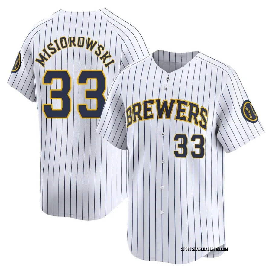 Jacob Misiorowski Men's Milwaukee Brewers White Limited Alternate Jersey